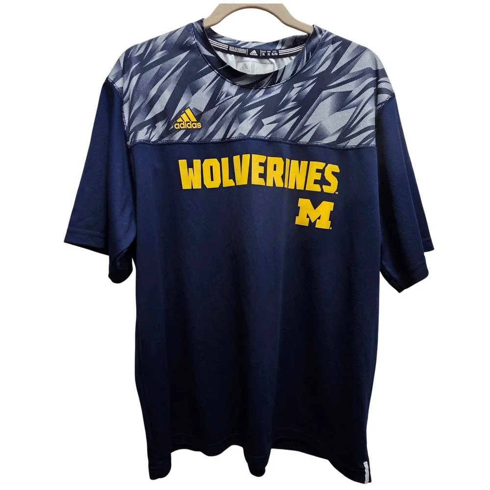 Adidas Michigan Wolverines‎ Mens XL Navy Blue Performance Graphic T-Shirt NCAA